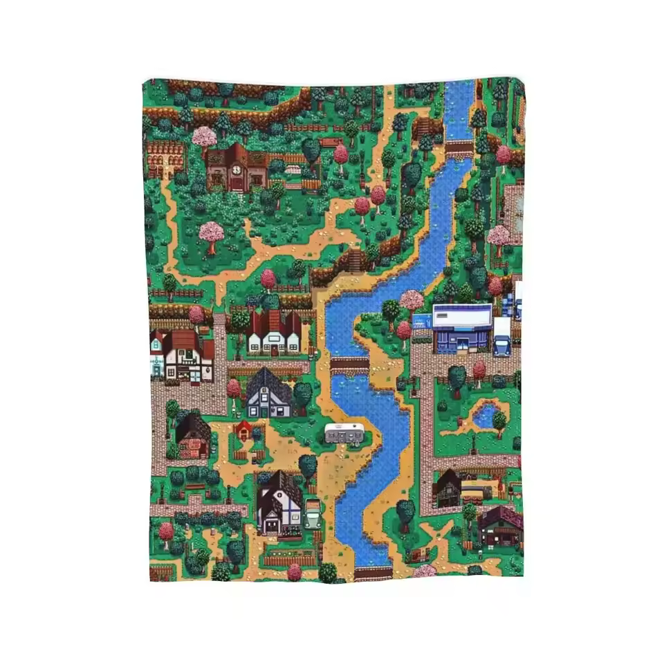 Stardew Valley Retro Artwork Tribute Throw Blanket