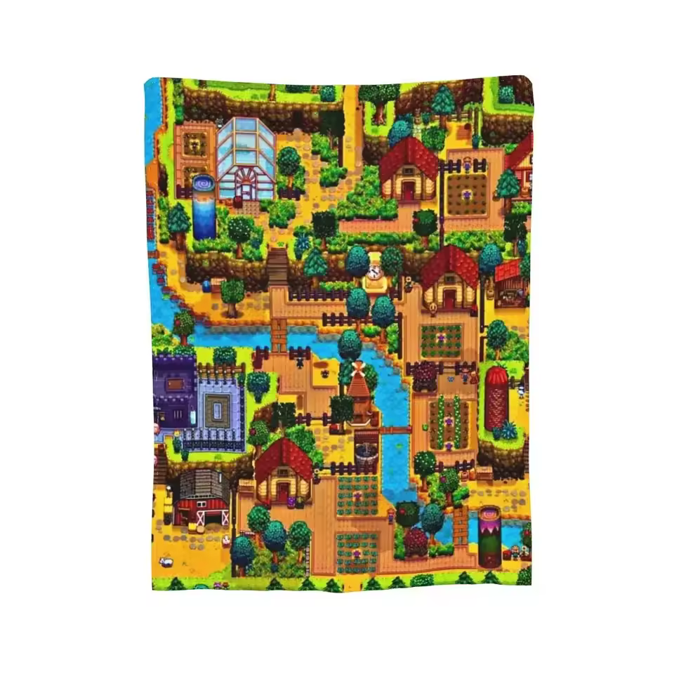 Stardew Valley Retro Print Edition Throw Blanket